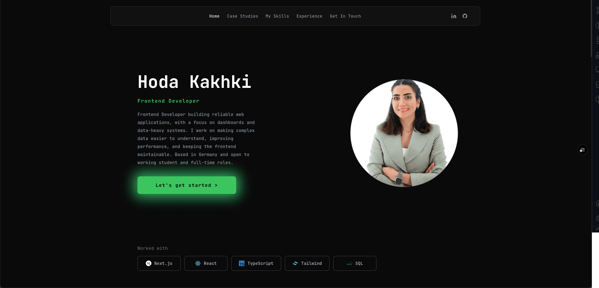 Interactive portfolio built with Next.js, Tailwind CSS, and GSAP